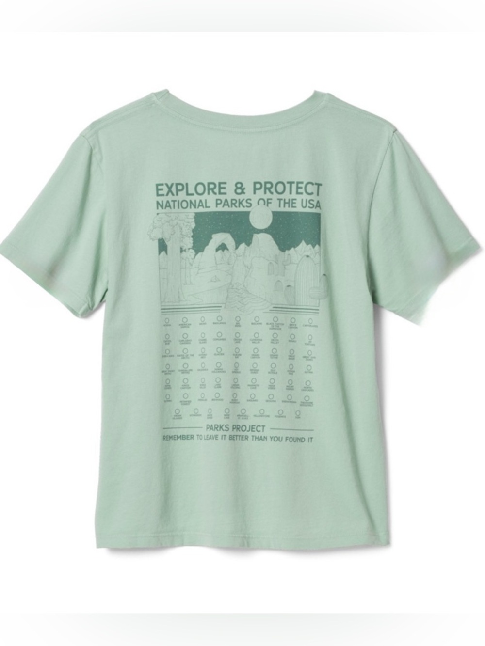 Explore & Protect National Parks Graphic Tee - Grayish-green